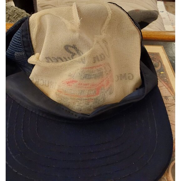 Van Buren GMC Truck Mesh Snapback Hat Navy & Red Logo Retro Style - Picture 7 of 7